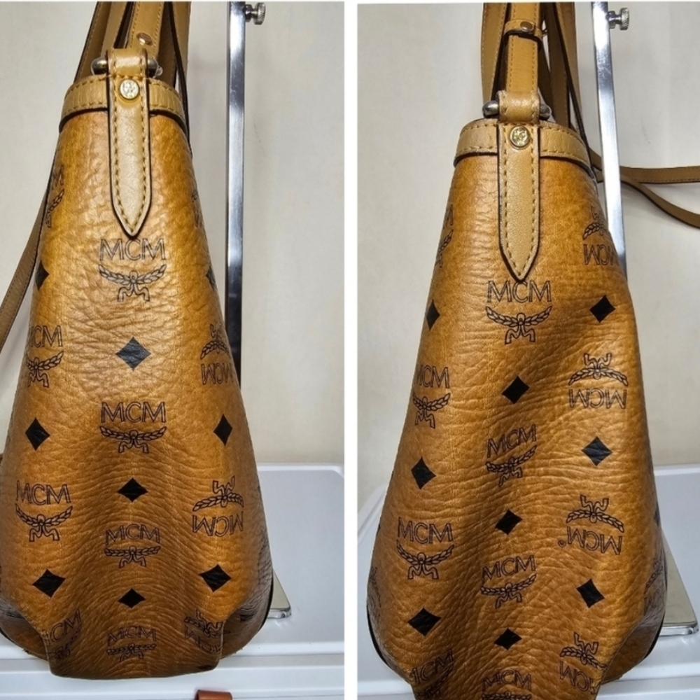 🔹️MCM🔹️ Cognac 2 way tote crossbody/ shoulder bag ✨️🤎 - Picture 6 of 11